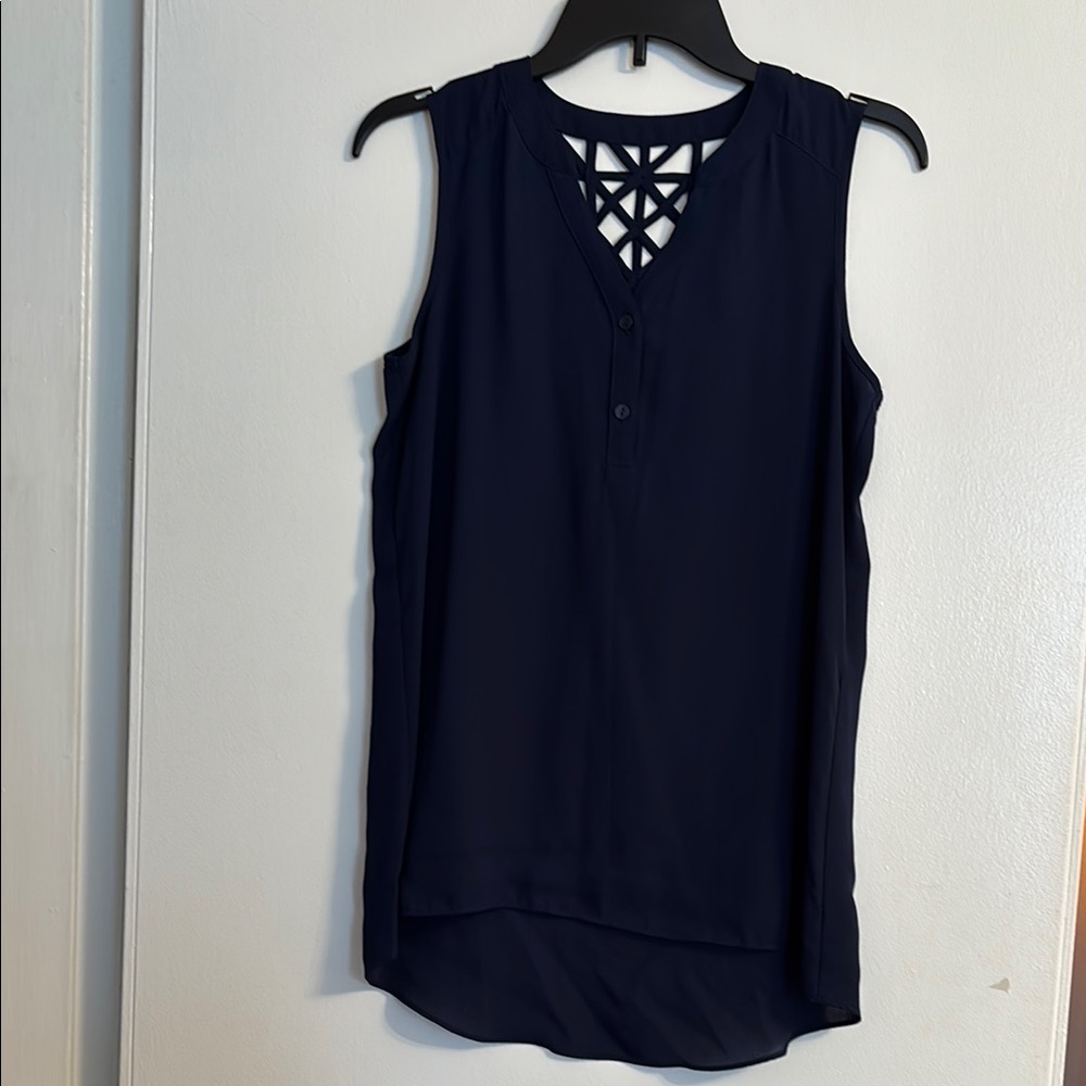 Navy Sleeveless Women's Top